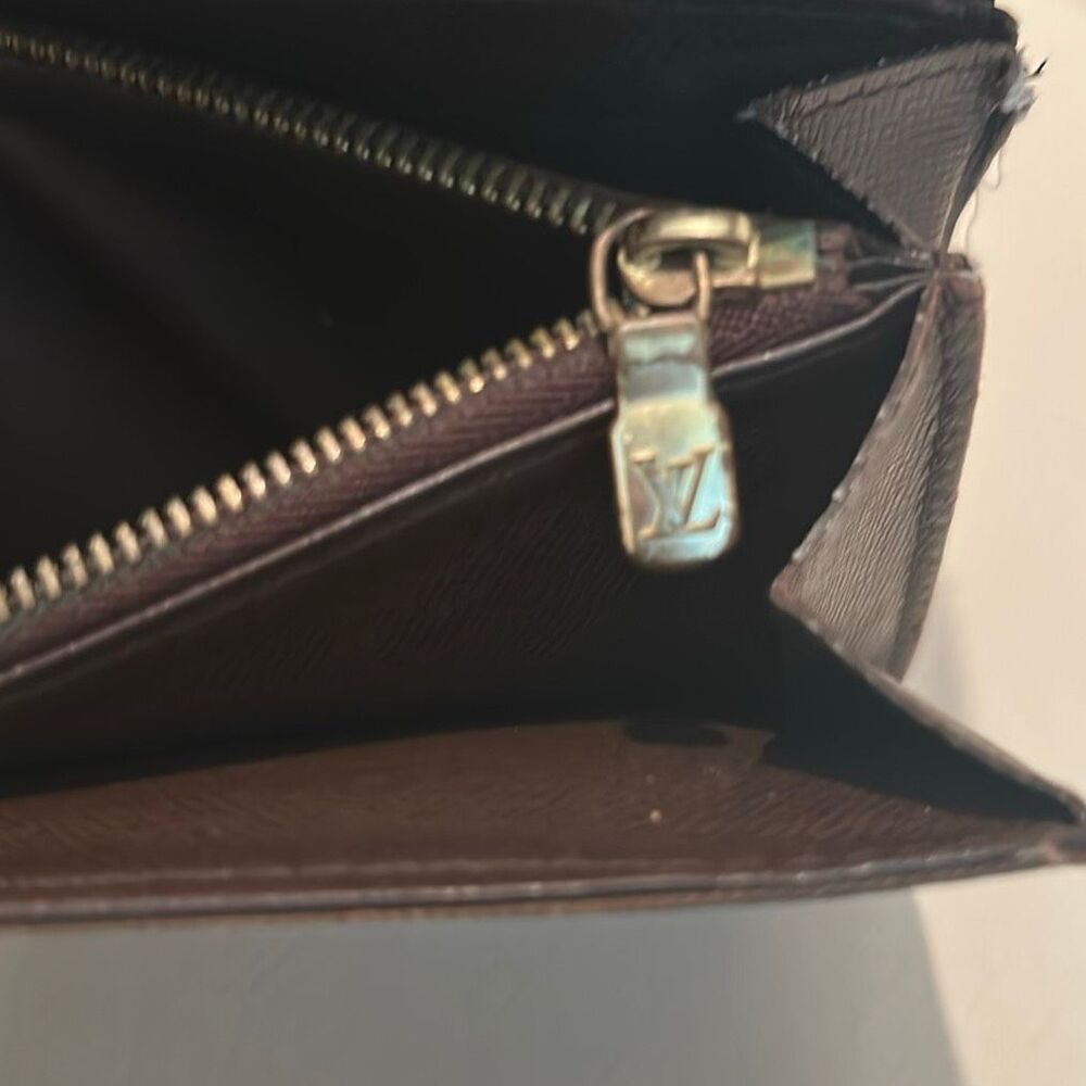 Louis Vuitton Damier Ebene Sarah Wallet Brown Checkered Longline Iconic Luxury - Picture 7 of 10